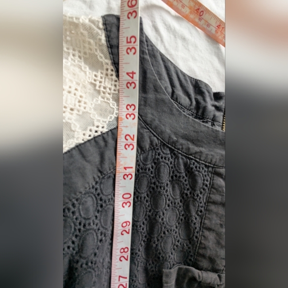 Last Call ⭐Anthropologie Girls From Savoy Molina Black White Eyelet Shift Dress - Picture 15 of 16